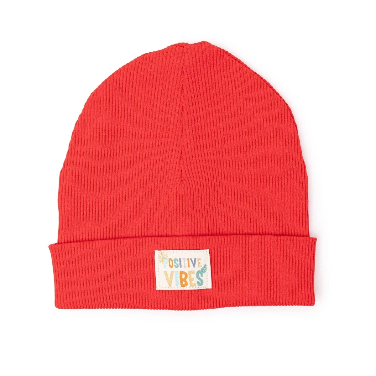 HelloBaby Positive Vibes Ribbed Baby Beanie (1-4 Years) Red - ebebek