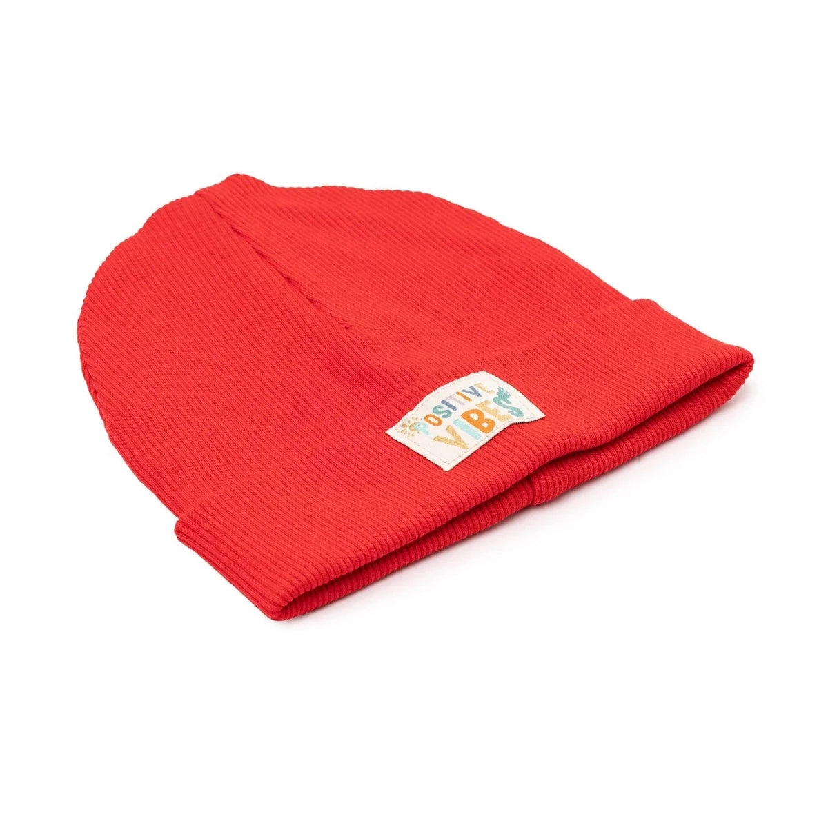 HelloBaby Positive Vibes Ribbed Baby Beanie (1-4 Years) Red - ebebek