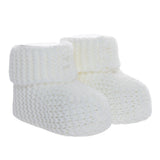 Kitti Knitted Baby Booties (One Size) Ecru - ebebek