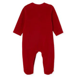 HelloBaby Animal Print Velour Long Sleeve Footed Baby Sleepsuit (Newborn to 6-9 Months) - Red Red - ebebek