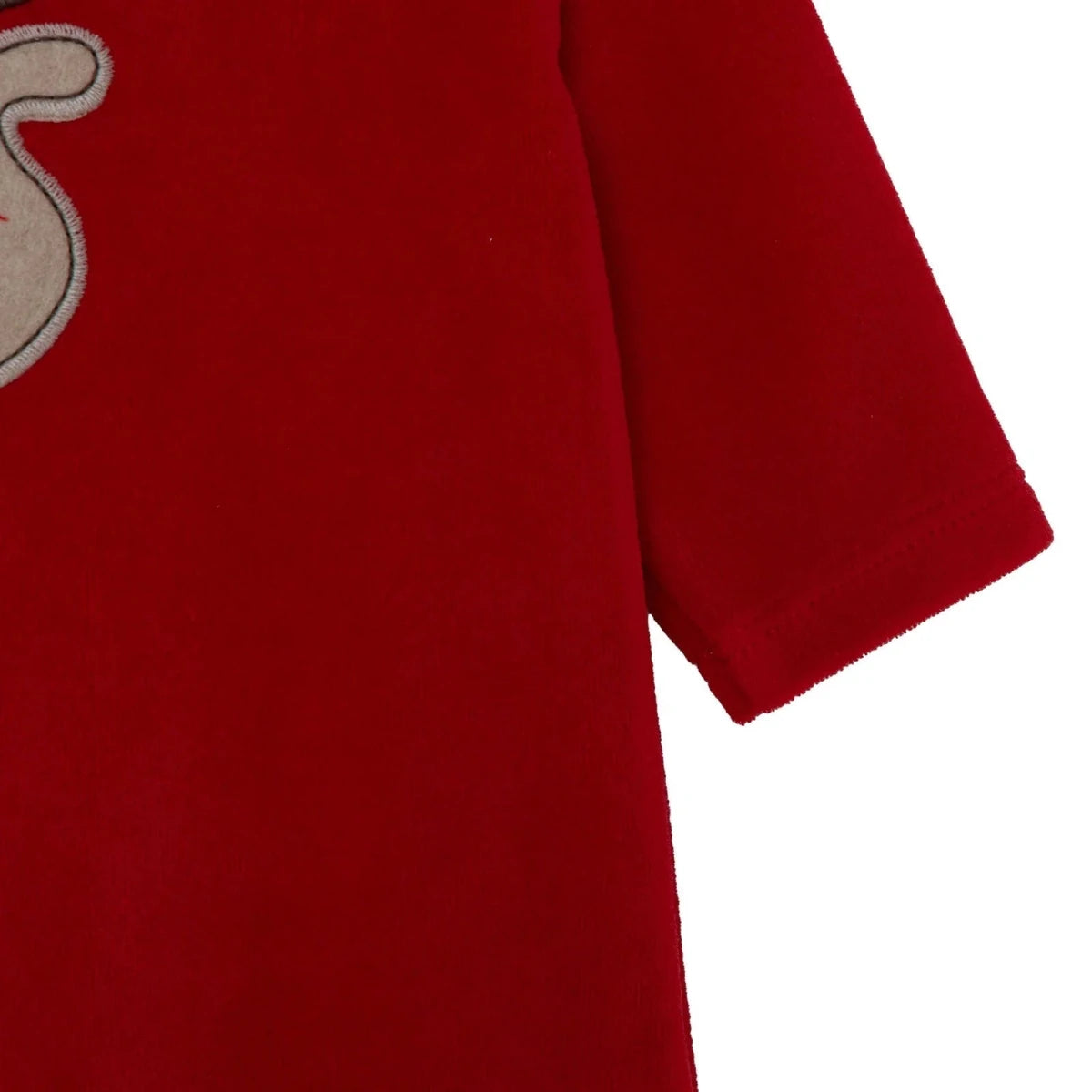 HelloBaby Animal Print Velour Long Sleeve Footed Baby Sleepsuit (Newborn to 6-9 Months) - Red Red - ebebek