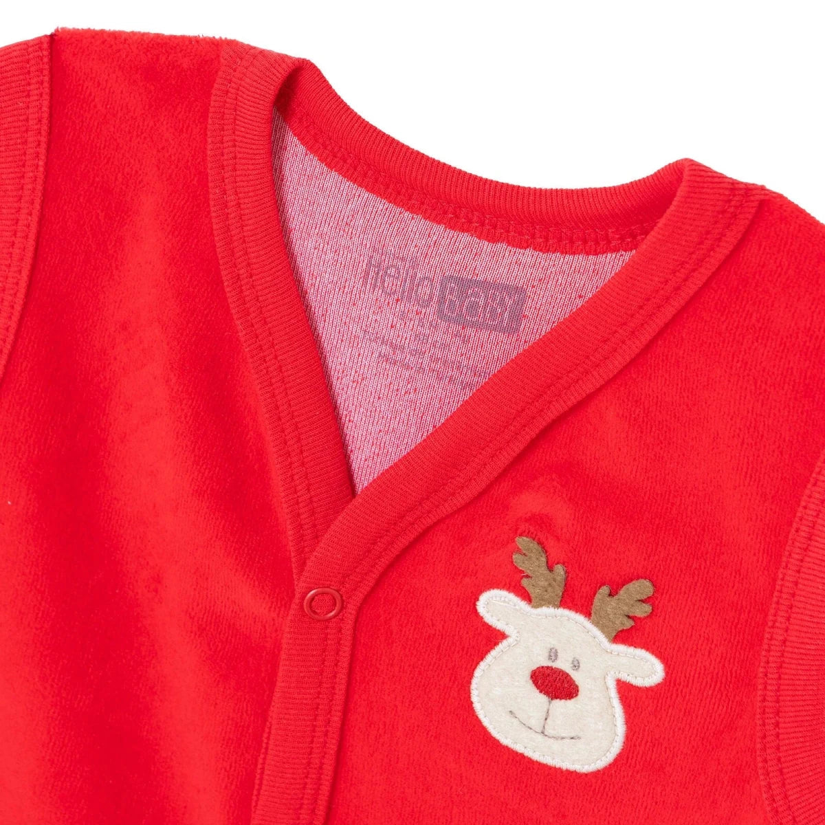 HelloBaby Deer Print Velour Baby Gilet (Newborn to 6-9 Months) - Red Red - ebebek