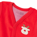 HelloBaby Deer Print Velour Baby Gilet (Newborn to 6-9 Months) - Red Red - ebebek
