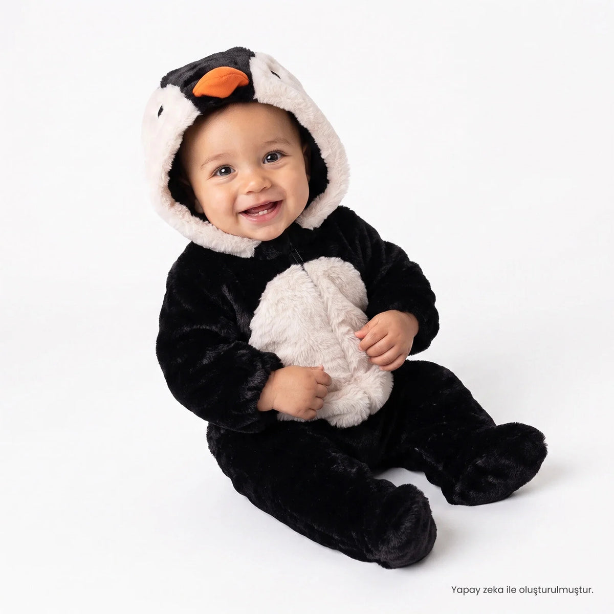 Midimod Animal Print Hooded Soft Fleece Baby Pramsuit (1-3 Months to 12 Months)