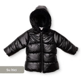 Midimod Water-Repellent Hooded Baby Coat (12 Months to 2-3 Years) Black - ebebek