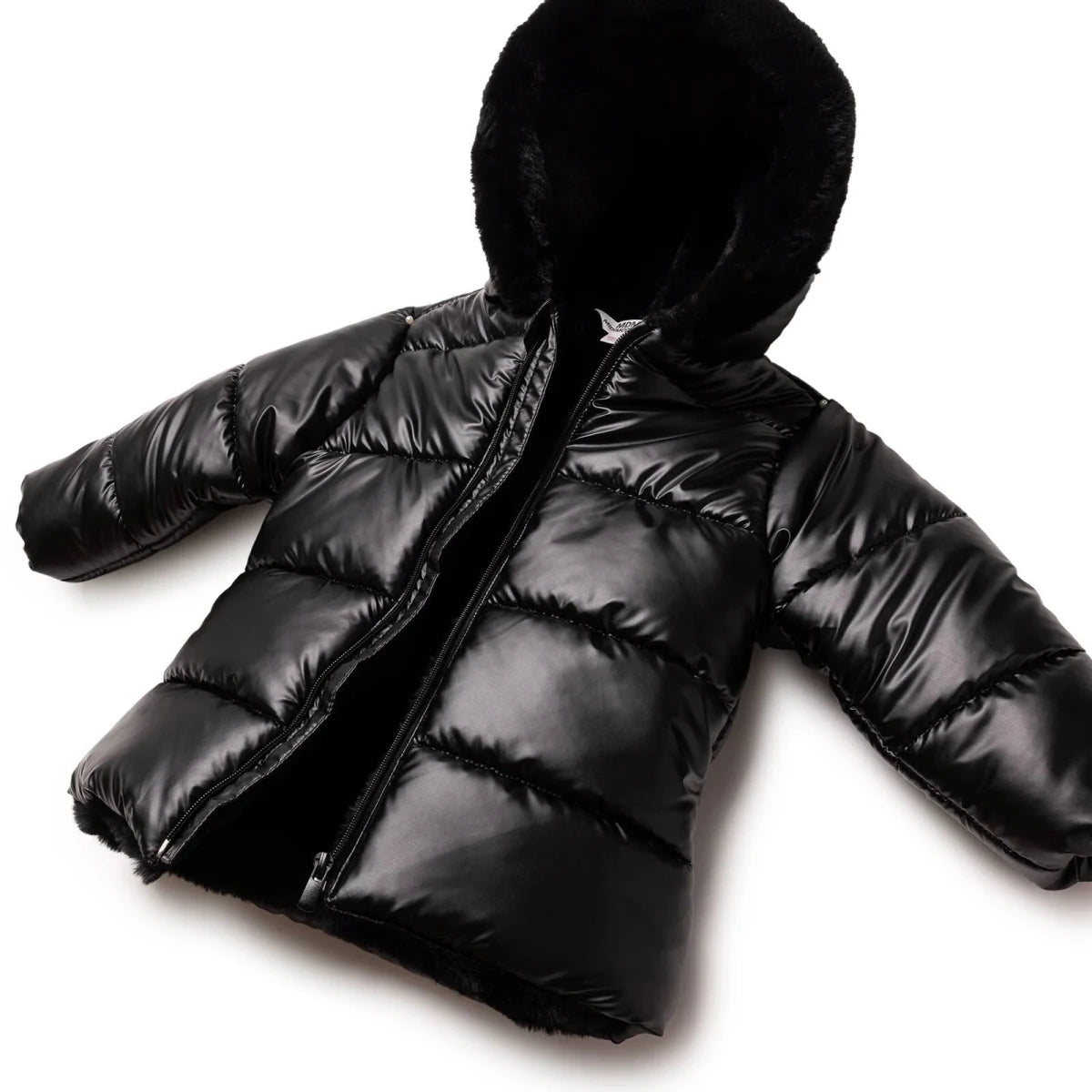 Midimod Water-Repellent Hooded Baby Coat (12 Months to 2-3 Years) Black - ebebek