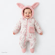 Midimod Hooded Zip-Up Soft Fleece Baby Pramsuit (1-3 Months to 12 Months) Ecru - ebebek
