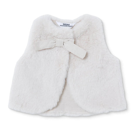 Midimod Snap Fastening Fleece Baby Gilet (1-3 Months to 12 Months) Ecru - ebebek