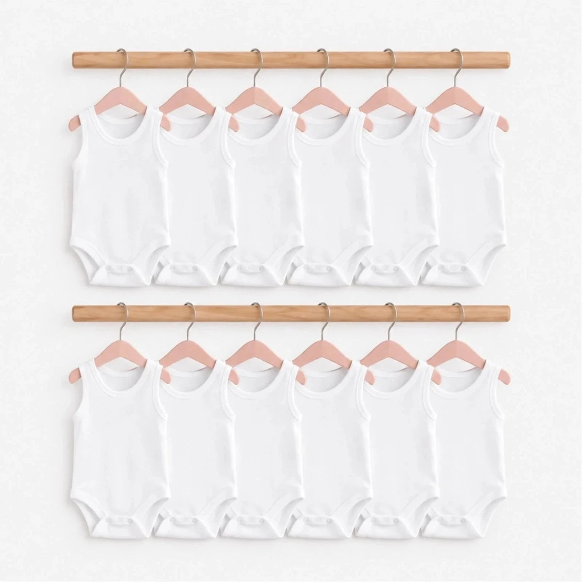 HelloBaby Unisex White Sleeveless Vest Bodysuits 12 Pack - White White - ebebek