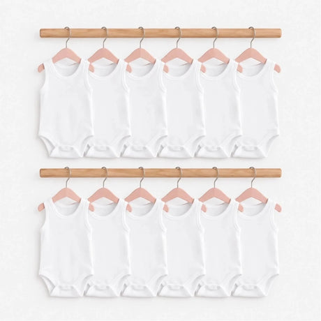 HelloBaby Unisex White Sleeveless Vest Bodysuits 12 Pack - White White - ebebek