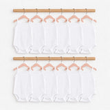 HelloBaby Unisex White Strappy Bodysuits 12 Pack - White