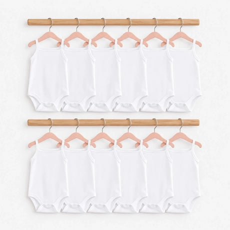 HelloBaby Unisex White Strappy Bodysuits 12 Pack - White White - ebebek