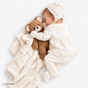 Bebetto 5 Piece Frill Neck Baby Hospital Bag Set (Newborn) Ecru - ebebek