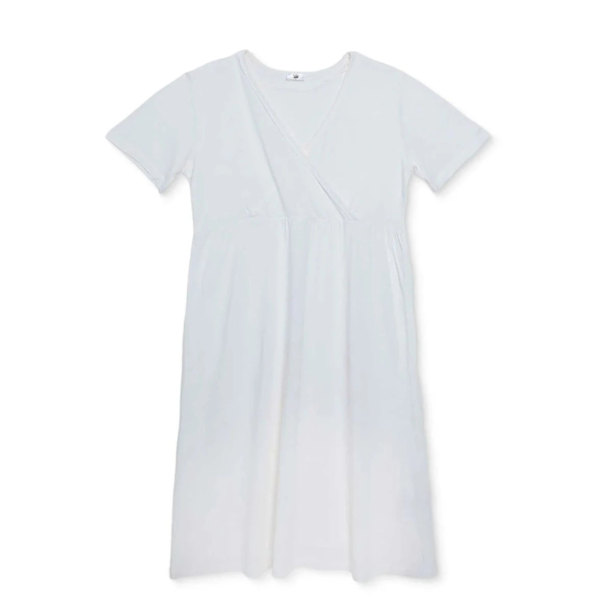 Baby Mom Women's Short Sleeve V-Neck Nightdress (S to 2XL) Ecru - ebebek