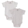 HelloBaby 2 Pack Striped Short Sleeve Baby Bodysuits (1-3 Months to 2-3 Years) Light Brown - ebebek
