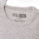 HelloBaby 2 Pack Striped Short Sleeve Baby Bodysuits (1-3 Months to 2-3 Years) Light Brown - ebebek