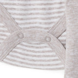 HelloBaby 2 Pack Striped Short Sleeve Baby Bodysuits (1-3 Months to 2-3 Years) Light Brown - ebebek