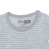 HelloBaby 2 Pack Striped Short Sleeve Baby Bodysuits (1-3 Months to 2-3 Years) Grey - ebebek