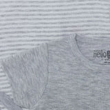 HelloBaby 2 Pack Striped Short Sleeve Baby Bodysuits (1-3 Months to 2-3 Years) Grey - ebebek
