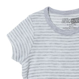 HelloBaby 2 Pack Striped Short Sleeve Baby Bodysuits (1-3 Months to 2-3 Years) Grey - ebebek