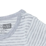 HelloBaby 2 Pack Striped Short Sleeve Baby Bodysuits (1-3 Months to 2-3 Years) Grey - ebebek