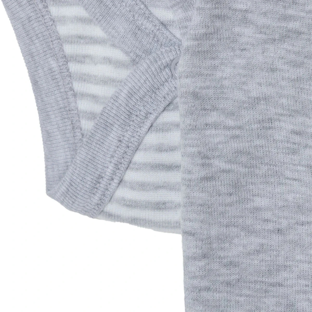 HelloBaby 2 Pack Striped Short Sleeve Baby Bodysuits (1-3 Months to 2-3 Years) Grey - ebebek