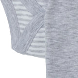 HelloBaby 2 Pack Striped Short Sleeve Baby Bodysuits (1-3 Months to 2-3 Years) Grey - ebebek
