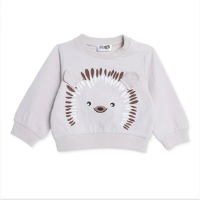 HelloBaby Hedgehog Print Baby Sweatshirt (1-3 Months to 12 Months) Mink - ebebek