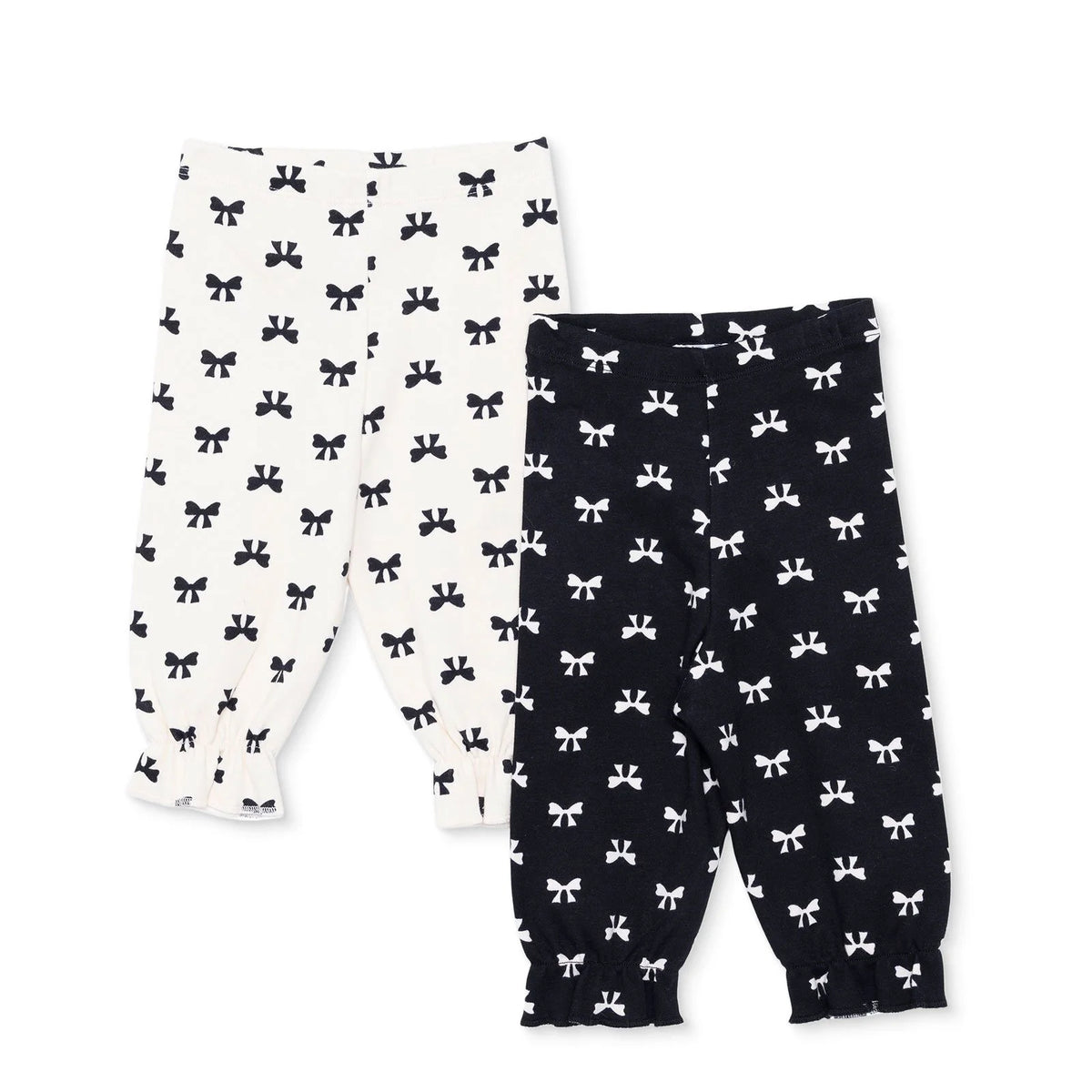 HelloBaby 2 Pack Bow Print Interlock Footless Baby Bottoms (3-6 Months to 2-3 Years)