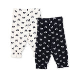 HelloBaby 2 Pack Bow Print Interlock Footless Baby Bottoms (3-6 Months to 2-3 Years)