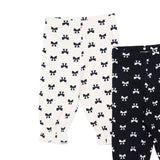 HelloBaby 2 Pack Bow Print Interlock Footless Baby Bottoms (3-6 Months to 2-3 Years)
