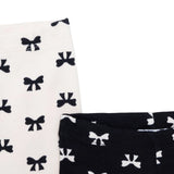 HelloBaby 2 Pack Bow Print Interlock Footless Baby Bottoms (3-6 Months to 2-3 Years)