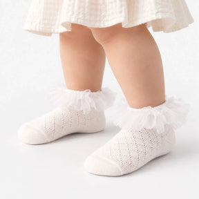 HelloBaby Lace Baby Socks (Newborn to 4-5 Years) - White White - ebebek