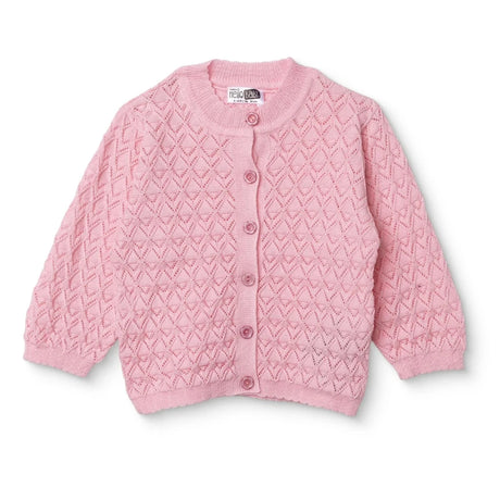 HelloBaby Floral Print Knitted Baby Cardigan (1-3 Months to 12 Months) Pink - ebebek