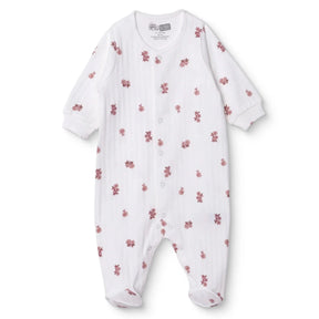 HelloBaby Girls Footed Romper Flower - Ecru Ecru - ebebek