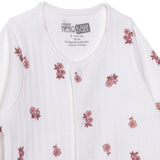 HelloBaby Girls Footed Romper Flower - Ecru Ecru - ebebek