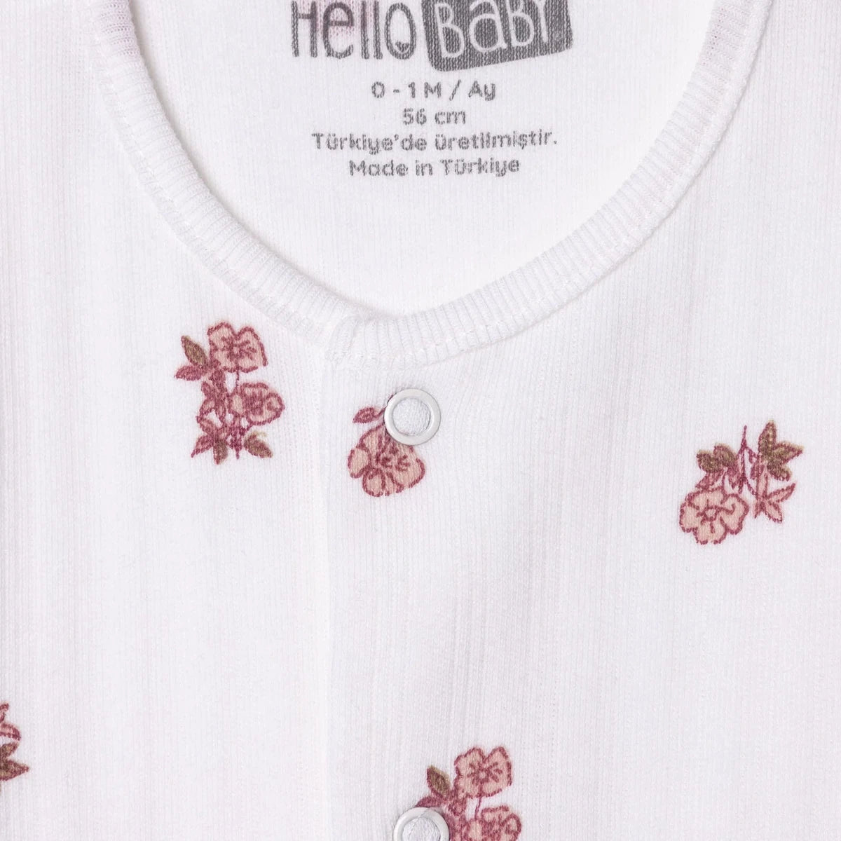 HelloBaby Girls Footed Romper Flower - Ecru Ecru - ebebek