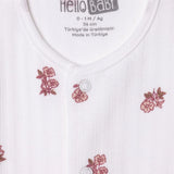 HelloBaby Girls Footed Romper Flower - Ecru Ecru - ebebek
