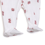 HelloBaby Girls Footed Romper Flower - Ecru Ecru - ebebek