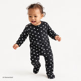 HelloBaby Long Sleeve Baby Sleepsuit with Feet (Newborn to 6-9 Months) - Black Black - ebebek
