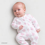 HelloBaby Long Sleeve Baby Sleepsuit with Feet (Newborn to 6-9 Months) Ecru Printed - ebebek