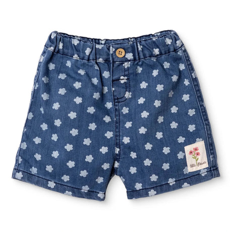 HelloBaby Girls Denim Shorts Pastel Dreams Short Length - Indigo Printed Indigo Printed - ebebek