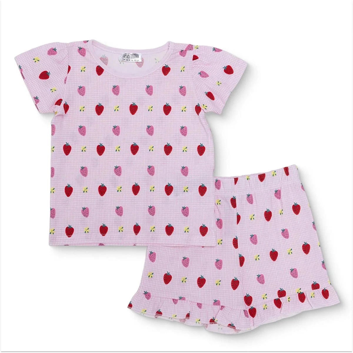 HelloBaby Girls T-shirt & Shorts Set Print - Pink Printed Pink Printed - ebebek