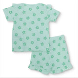 HelloBaby Girls T-shirt & Shorts Set Floral Print - Green Printed Green Printed - ebebek