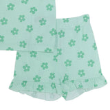 HelloBaby Girls T-shirt & Shorts Set Floral Print - Green Printed Green Printed - ebebek
