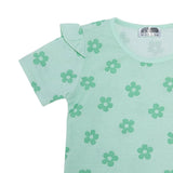 HelloBaby Girls T-shirt & Shorts Set Floral Print - Green Printed Green Printed - ebebek