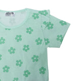 HelloBaby Girls T-shirt & Shorts Set Floral Print - Green Printed Green Printed - ebebek
