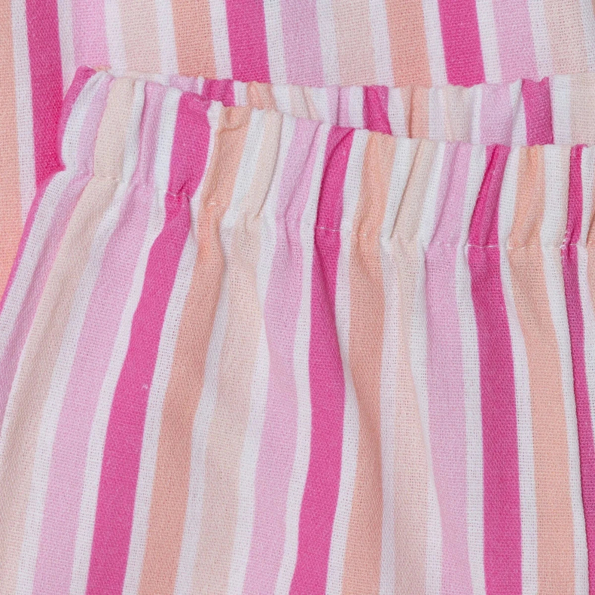 HelloBaby Girls Blouse - Shorts Striped Styled Collar - Pink Printed Pink Printed - ebebek