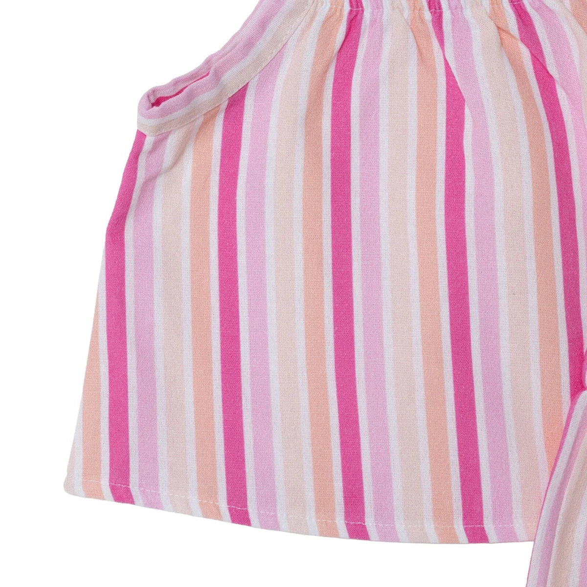 HelloBaby Girls Blouse - Shorts Striped Styled Collar - Pink Printed Pink Printed - ebebek