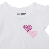 HelloBaby Girls T-shirt & Shorts Set Heart Print - Ecru Ecru - ebebek